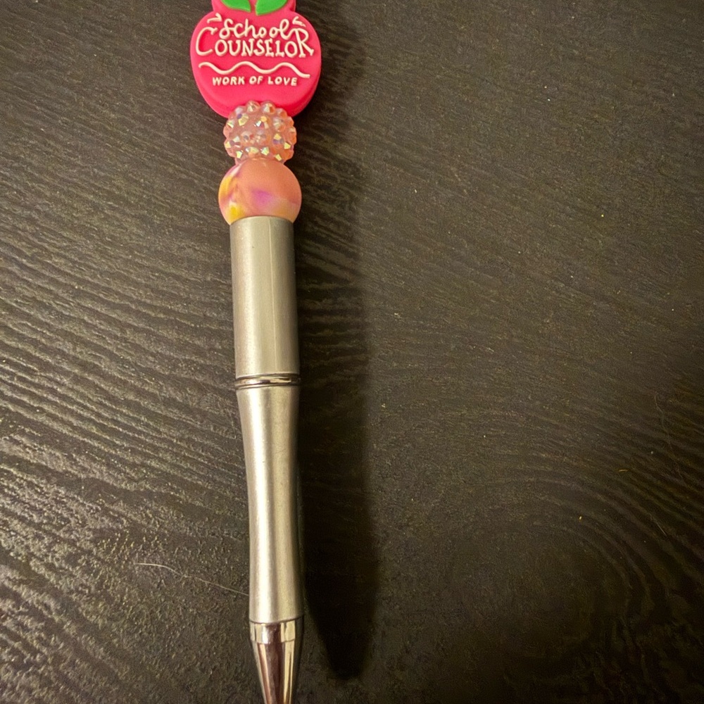 Pink and Silver School Counselor Pen